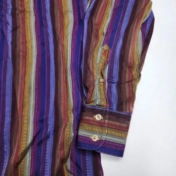 Robert Graham Multicolor Flip Cuff Collar Button Shirt Men's Size Small - Picture 10 of 10